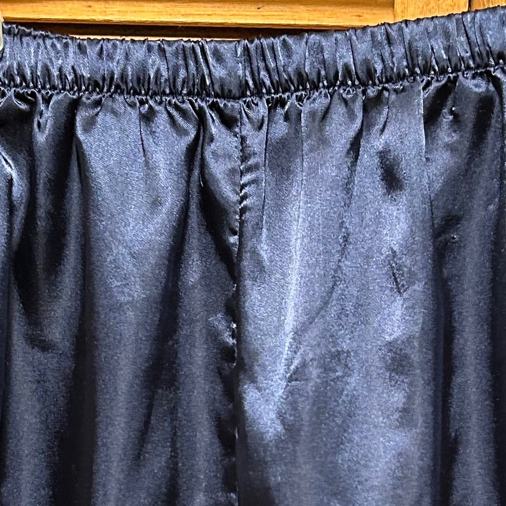 Lillian Lorow Blue Satin Lounge Pants - Picture 7 of 12